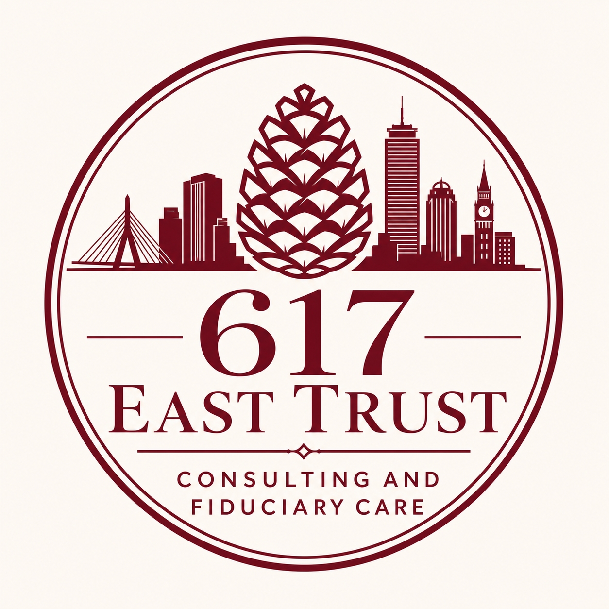 617 East Trust circular logo background watermark
